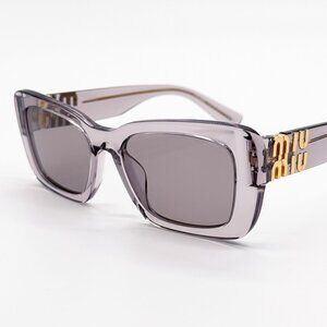 NEW MIU MIU SUNGLASSES, MIU MIU WOMEN TRANSPARENT PURPLE MU07YS 12W20I